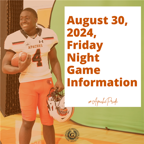 Get ready to support our Apaches at  the first football game of the season!